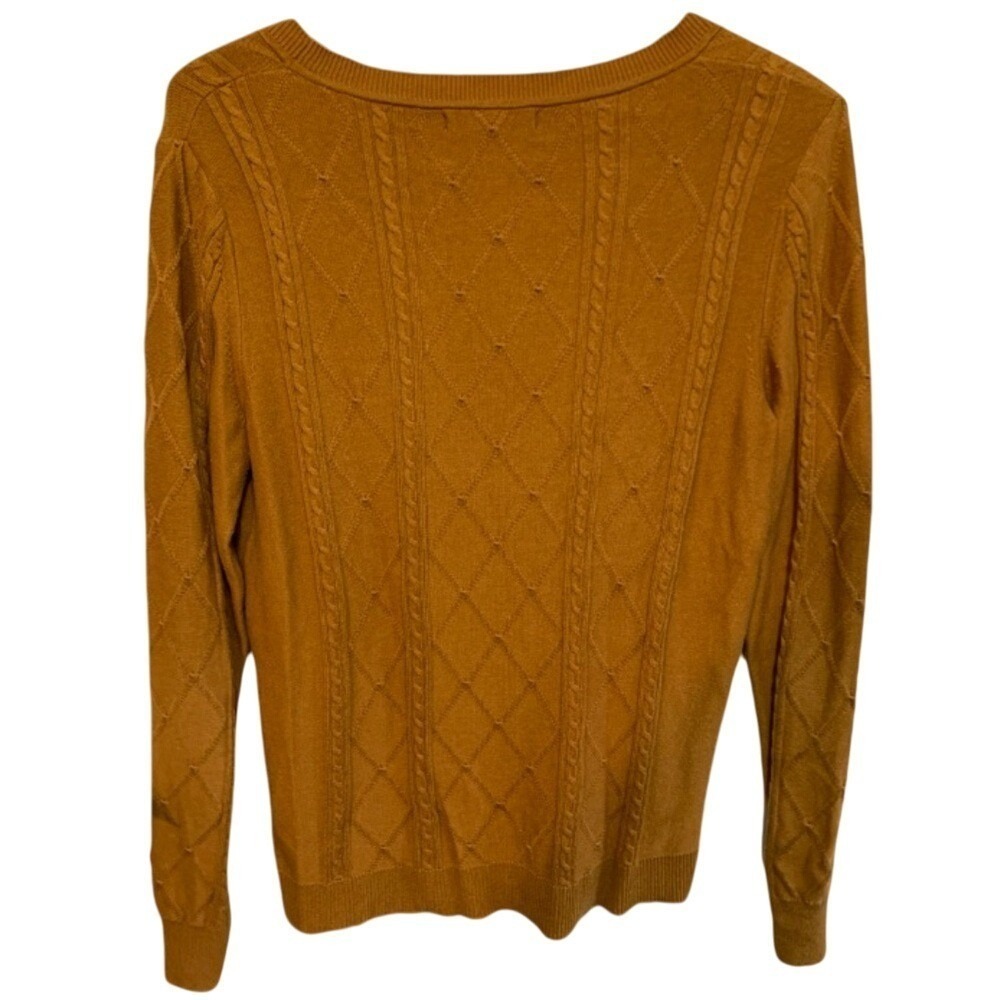 Banana Republic Cable Knit Sweater Womens Medium Classic Dark Academia Preppy - Picture 2 of 8